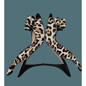 Kate Spade "Charm" Leopard Print Bow Slingback Pumps Women 9.5B -Made in Italy